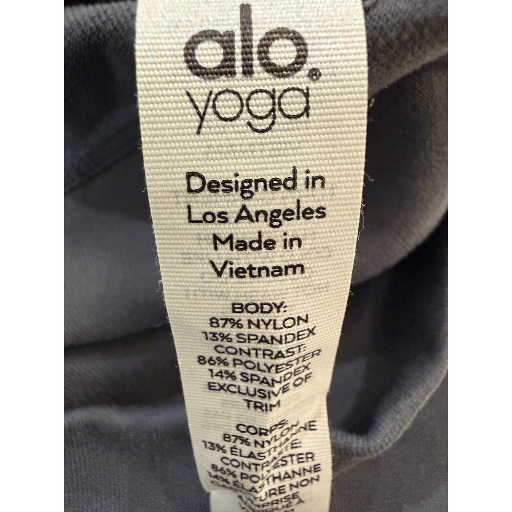 Alo Yoga Moto Leggings Anthracite Dark Gray High Waist Mesh XXS 28"‎ Inseam - Picture 7 of 7
